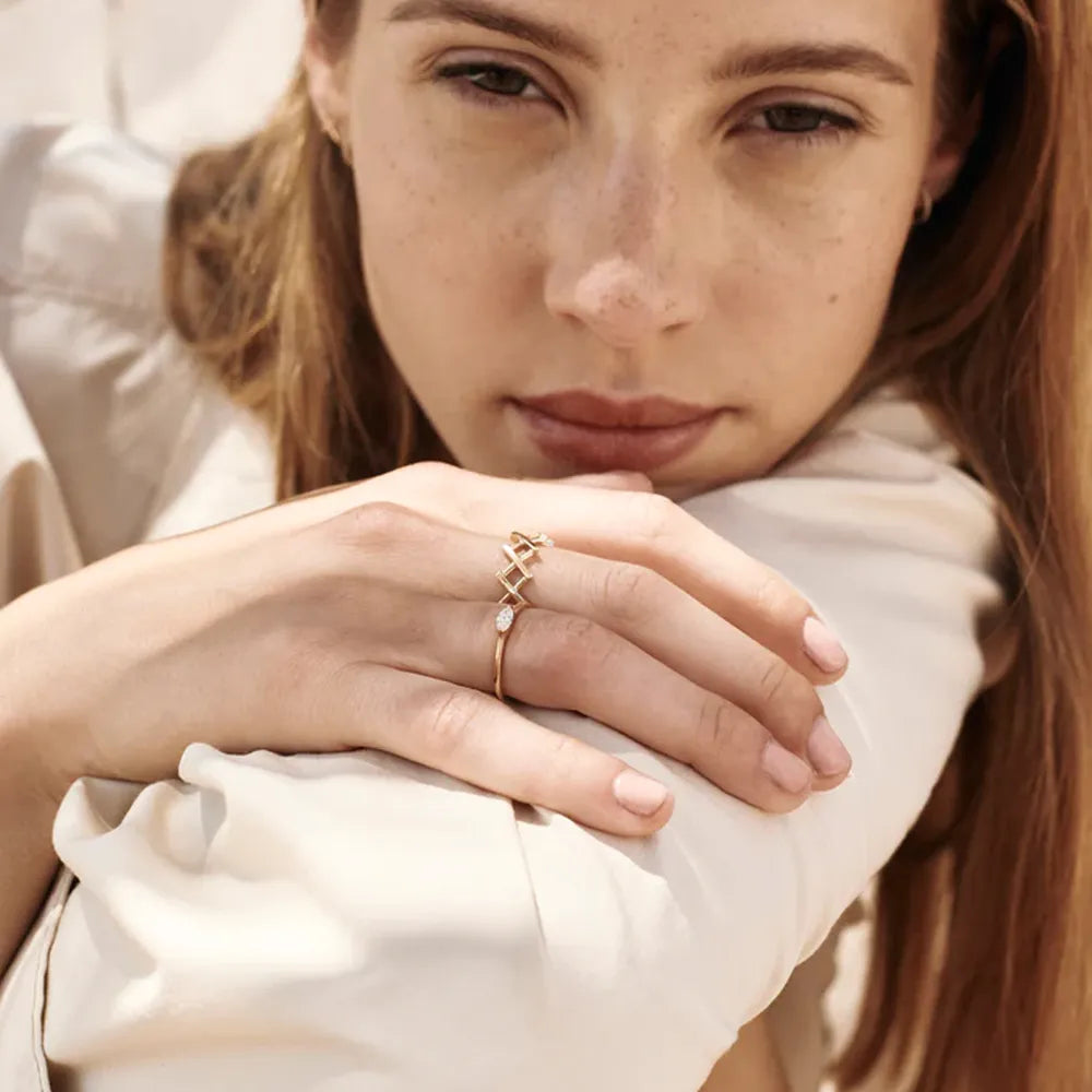 Stainless Steel Cutout Open Ring - alternate ring view