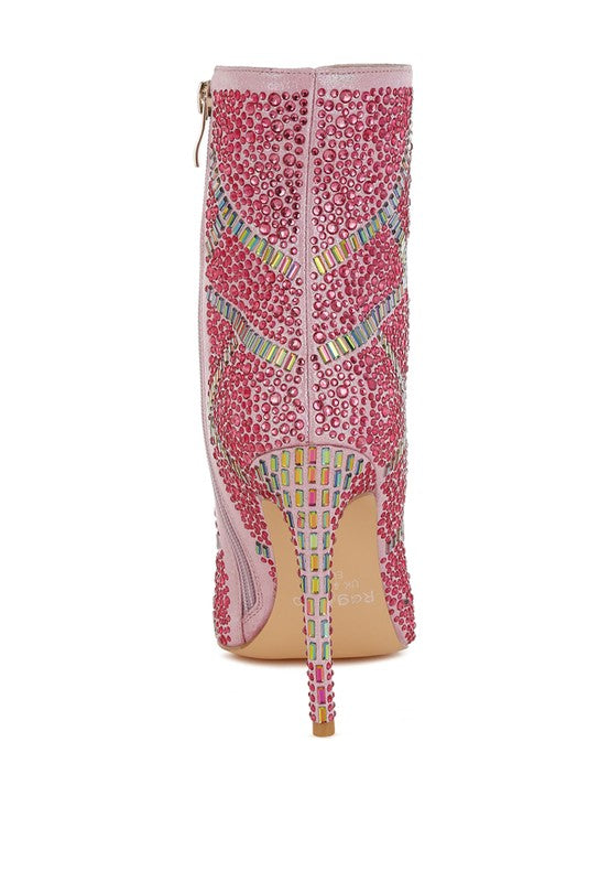 Rhinestones Embellished Stiletto Boots