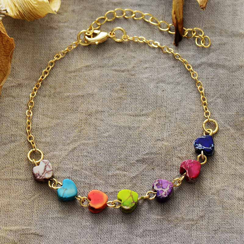 Heart Natural Stone Bracelet - alternate jewelry view
