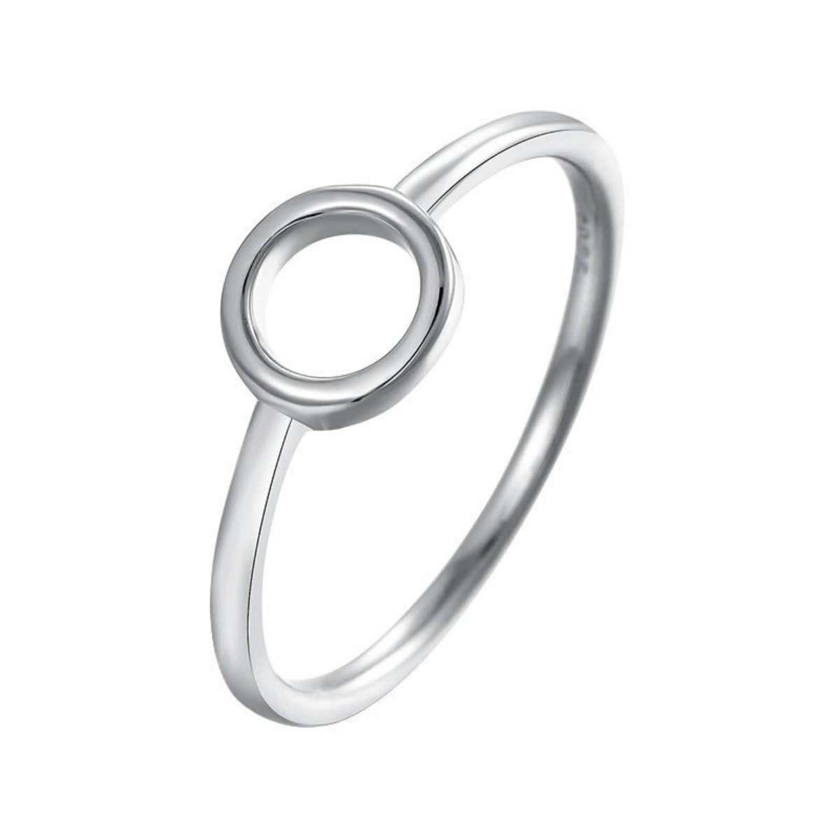 Sterling Silver Circle Ring - alternate ring view