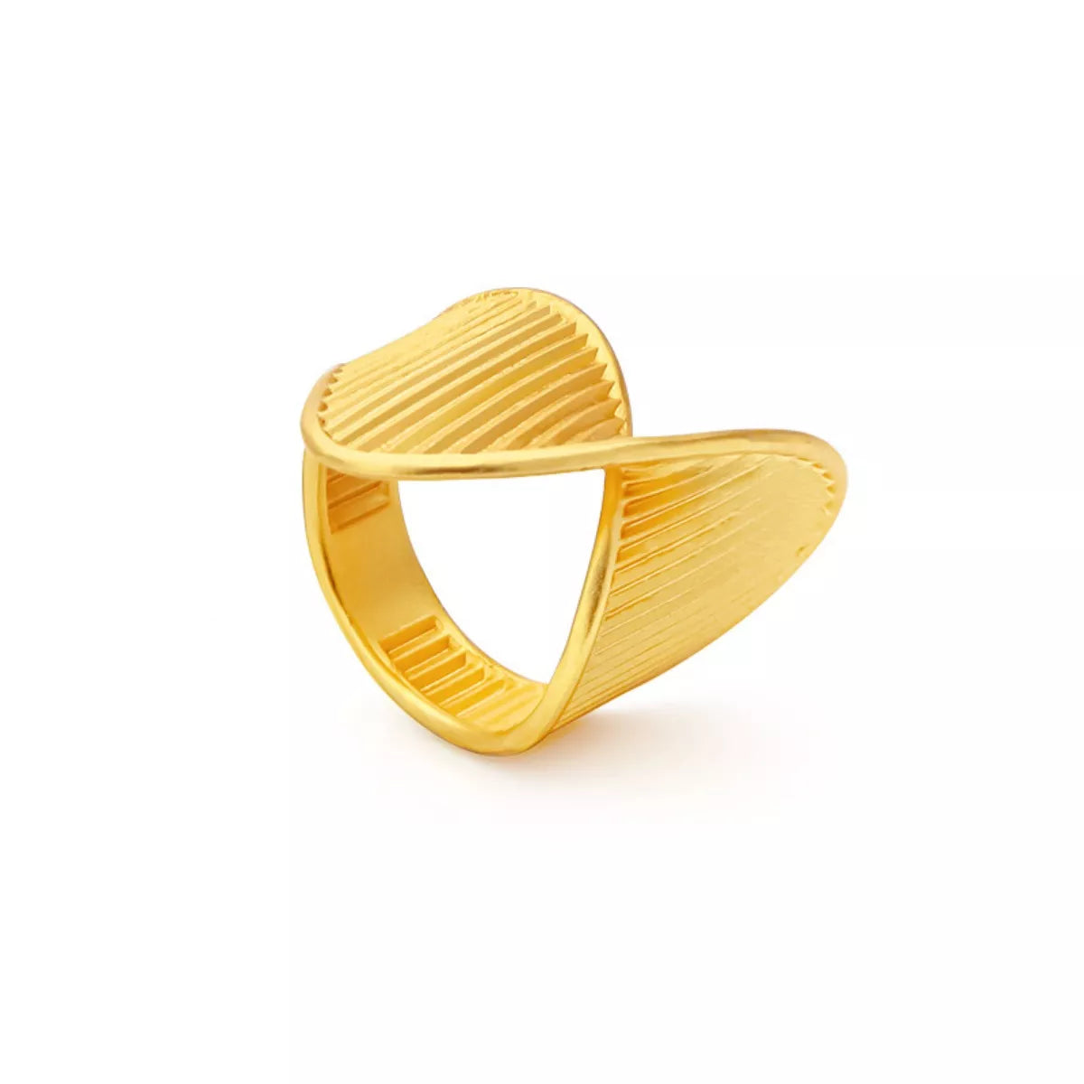 Irregular Twisted Texture Ring - alternate ring view