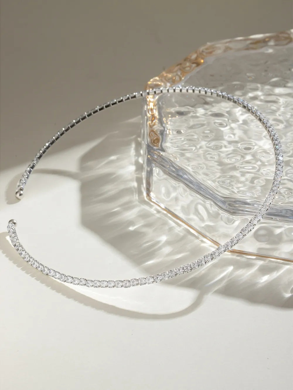 Stainless Steel Inlaid Zircon Necklace - alternate necklace view