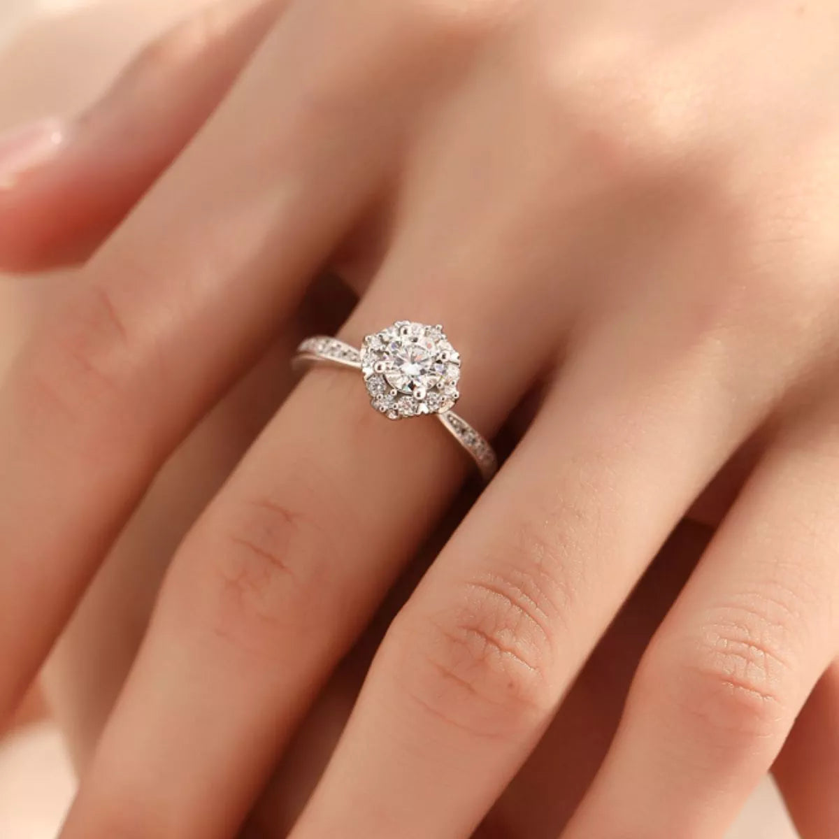 1 Carat Sterling Silver Moissanite Ring in Silver - women's ring