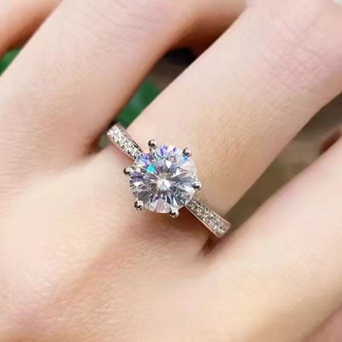 3 Carat Moissanite Sterling Silver Ring - alternate ring view