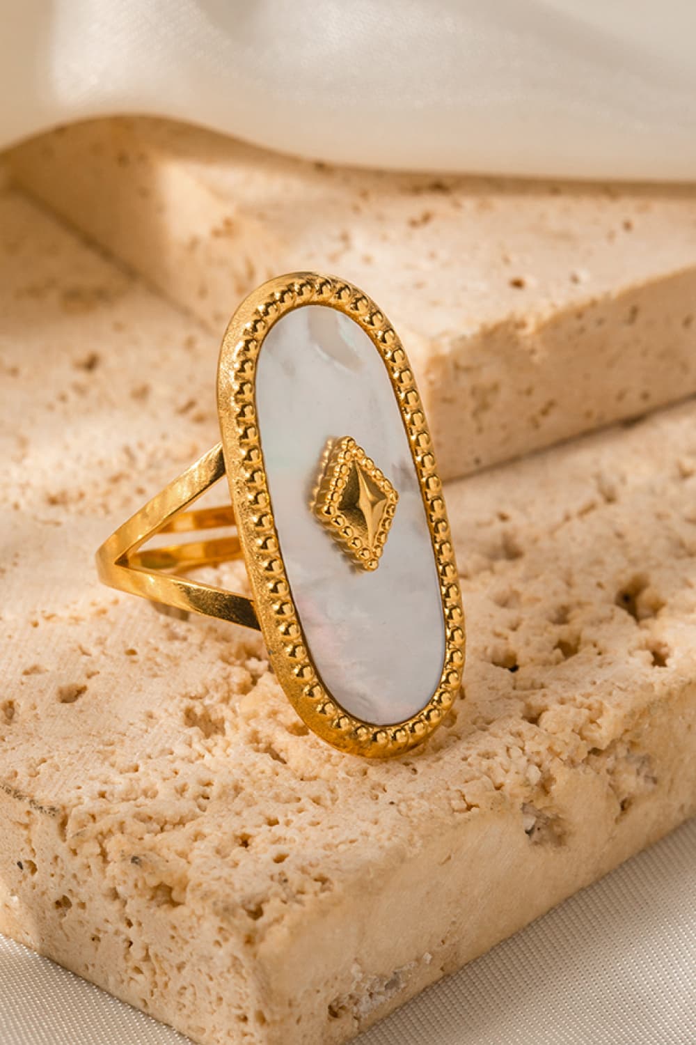 Natural Stone Copper Ring - alternate ring view