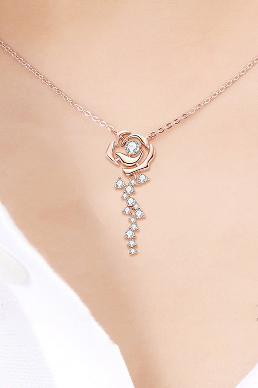 Sterling Silver 18K Rose Gold-Plated Pendant Necklace in Rose - women's pendant necklace