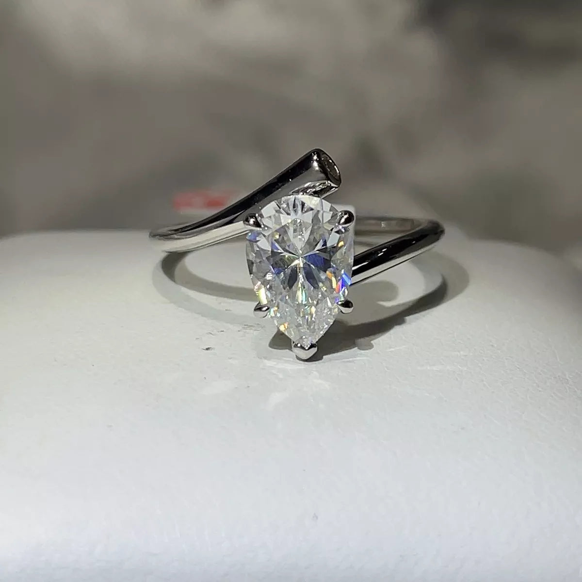 2 Carat Sterling Silver Moissanite Ring in Silver - women's ring
