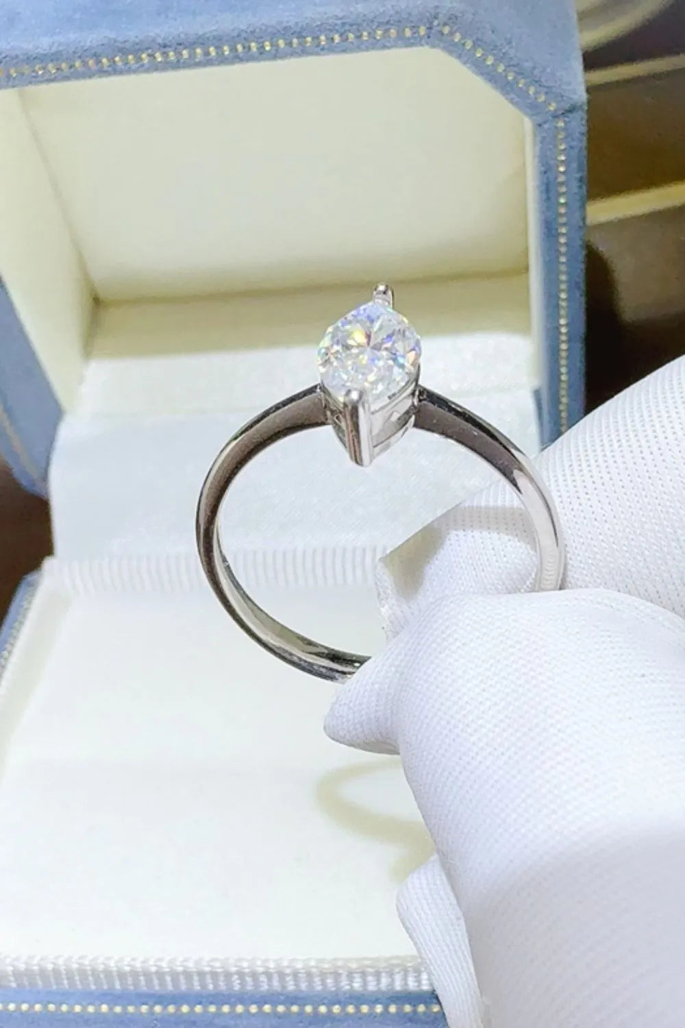 2 Carat Moissanite Sterling Silver Ring in White - women's ring