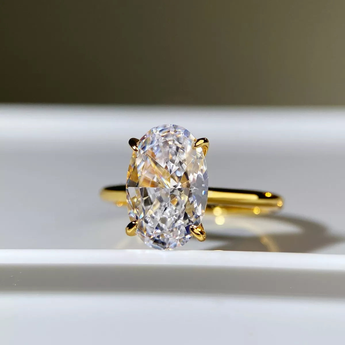 18K Gold-Plated Zircon Ring in Gold - women's ring