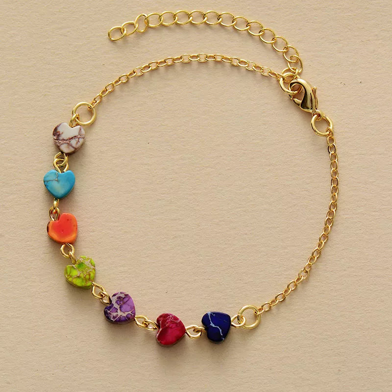 Heart Natural Stone Bracelet - alternate jewelry view