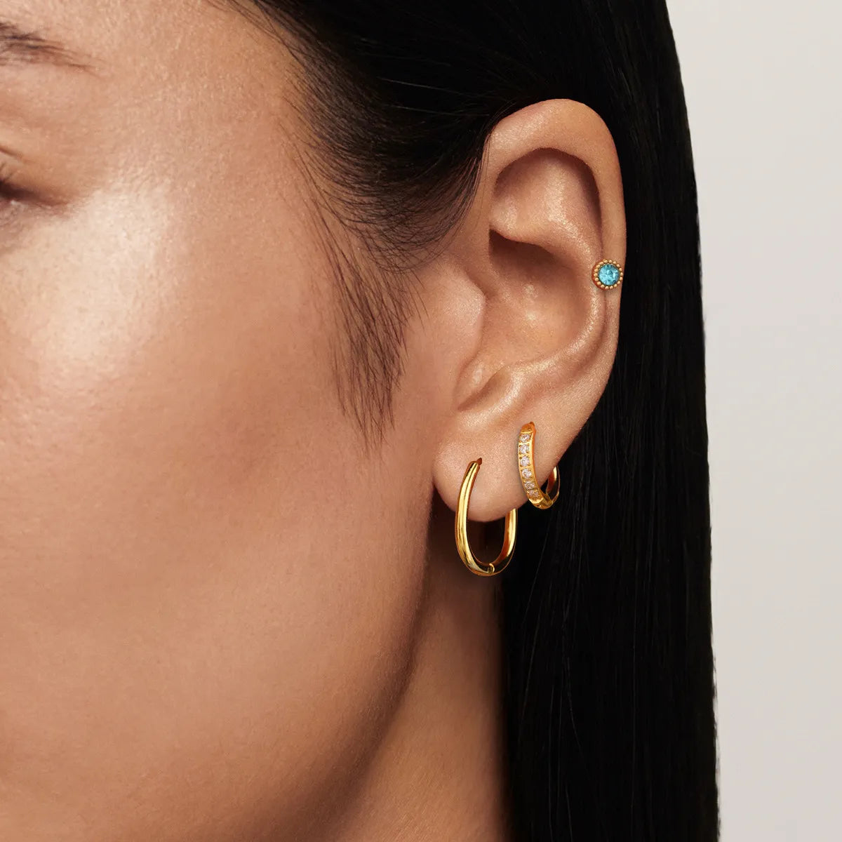 3-Piece 18K Gold-Plated Earrings in Gold - women's earrings