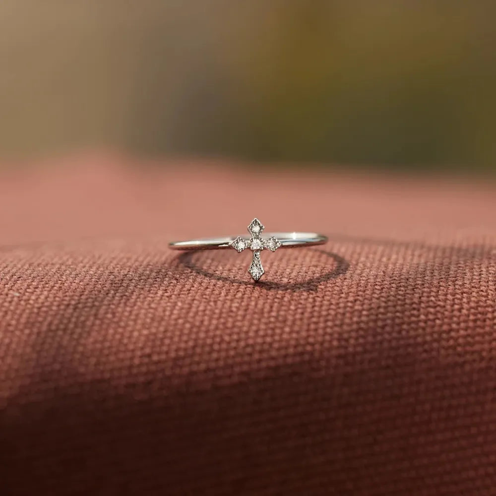Sterling Silver Cross Ring in Silver - women's ring