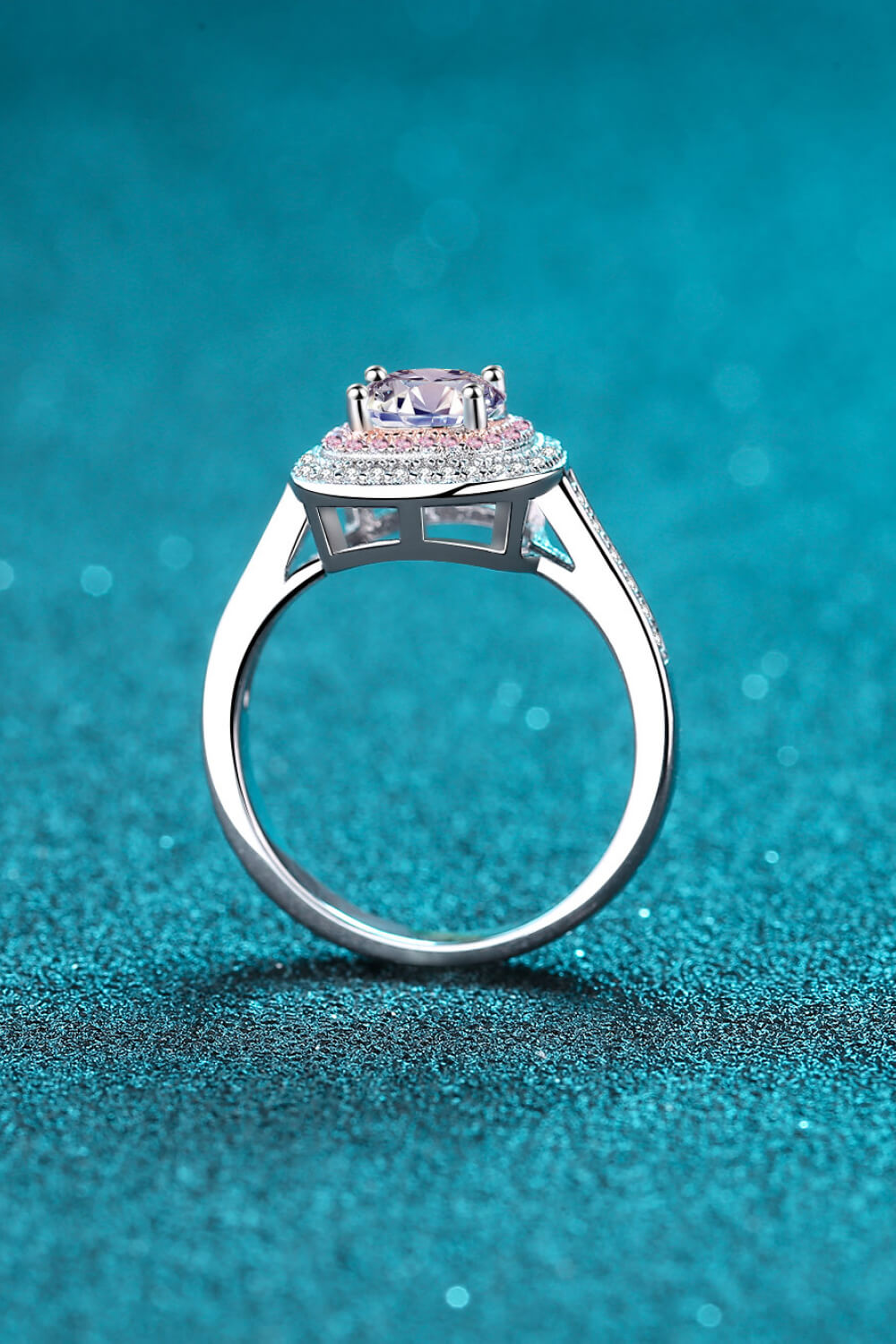 Need You Now Moissanite Ring in Silver/Pink - women's ring