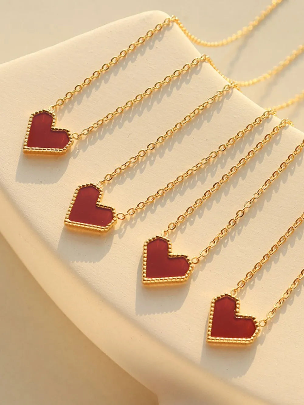 Titanium Steel Heart Necklace in Rose Gold - women's necklace
