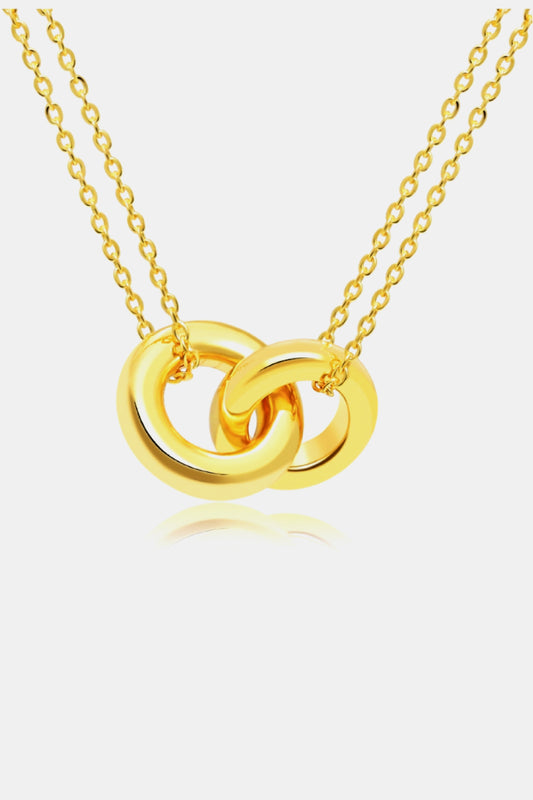 Linked Ring Pendant Chain Necklace in Gold - women's ring