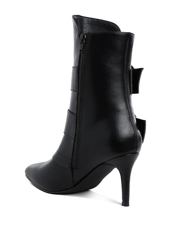 Chunky Buckle Strap Ankle Boots