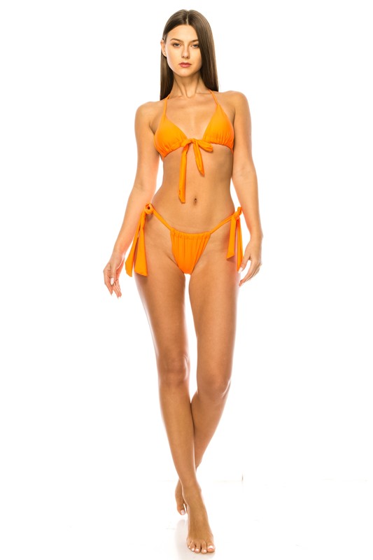 Tie-Front Halter Bikini Set