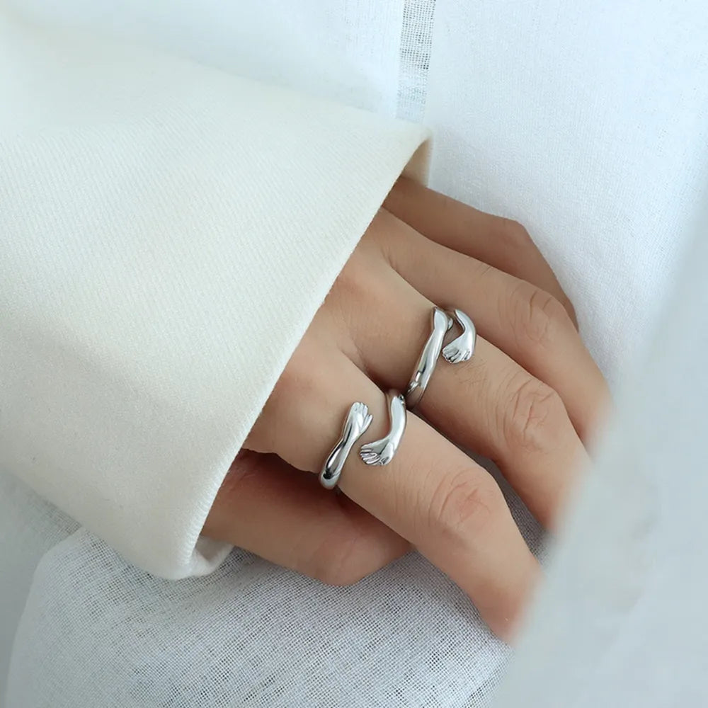 Titanium Steel Hug Bypass Ring - alternate ring view