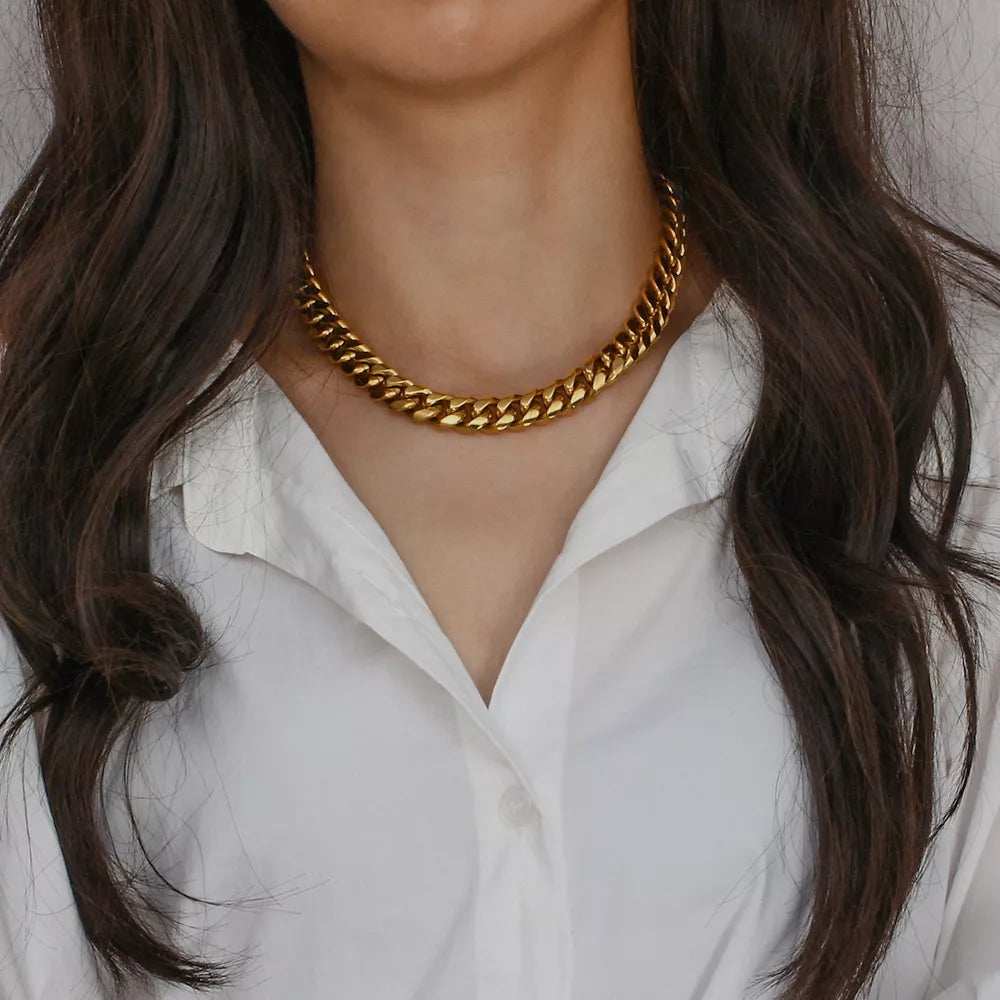 18K Gold-Plated Chain Necklace - alternate necklace view