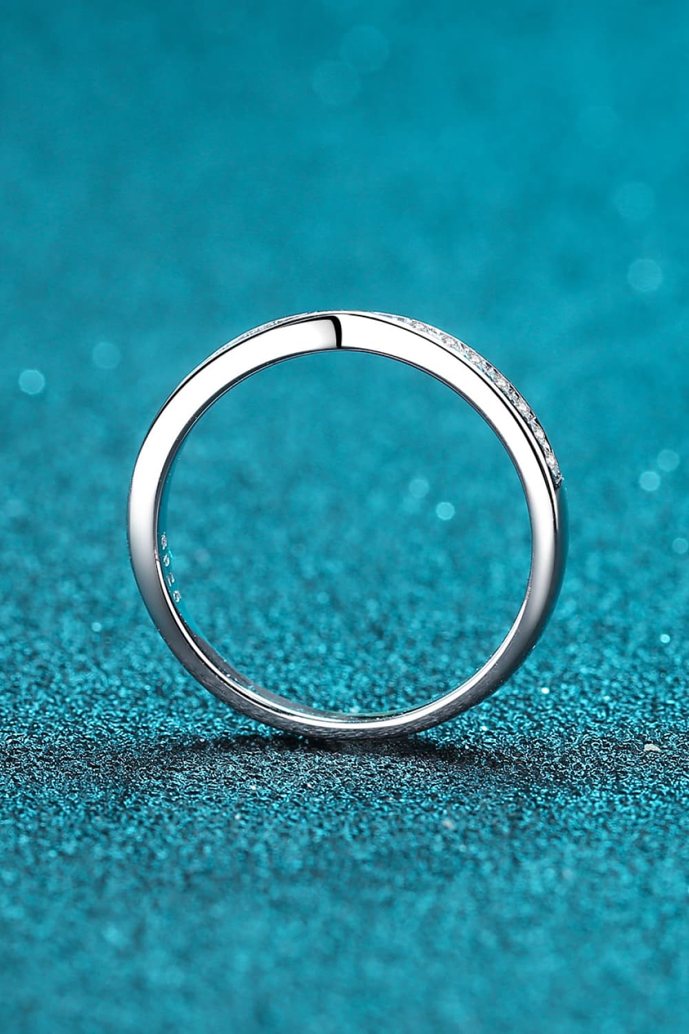 Moissanite Rhodium-Plated Ring in Silver - women's ring