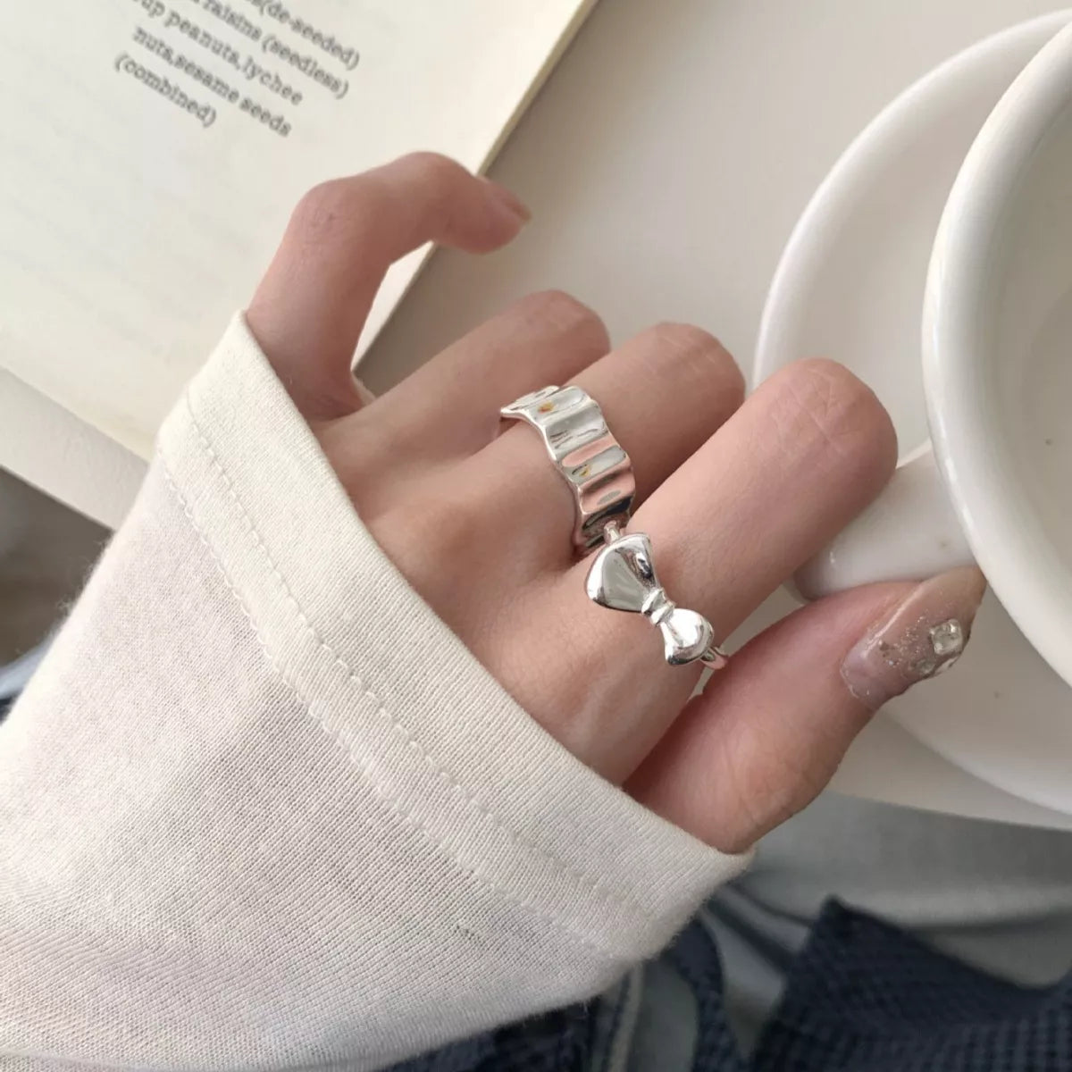 Sterling Silver Bow Ring - alternate ring view