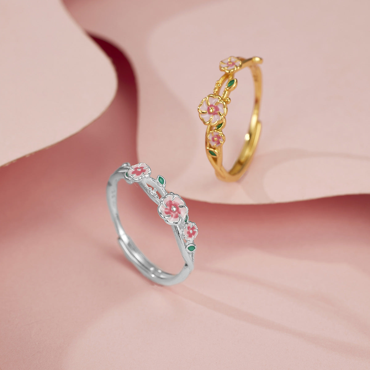 Sterling Silver Flower Ring in Gold - women's ring