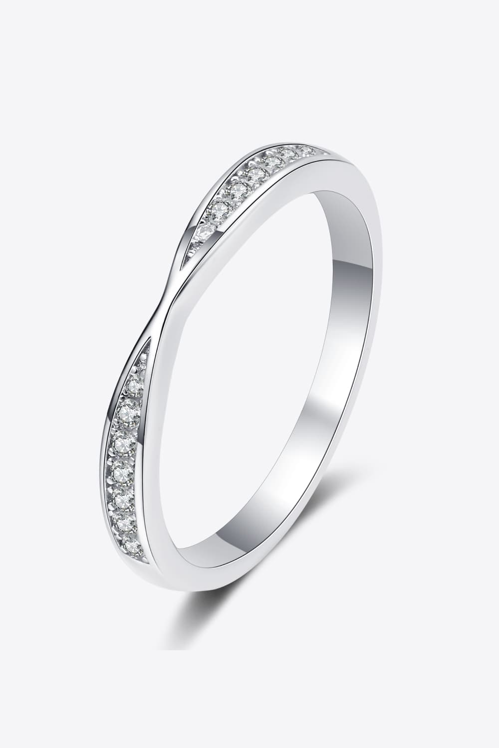 Moissanite Rhodium-Plated Ring in Silver - women's ring