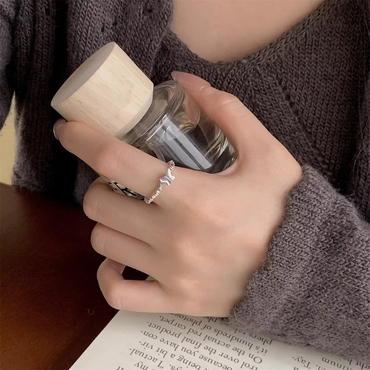 Sterling Silver Butterfly Ring - alternate ring view