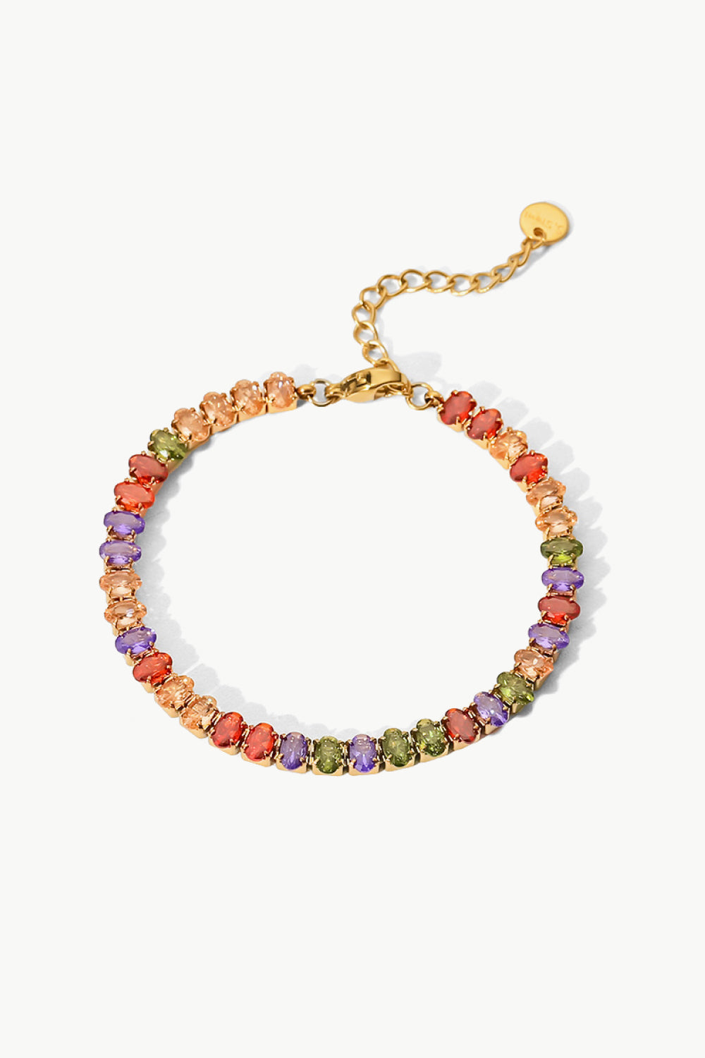 18K Gold-Plated Multicolored Zircon Bracelet in Multi - women's bracelet