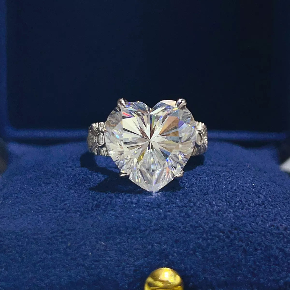 10 Carat Sterling Silver Moissanite Ring in Silver - women's ring