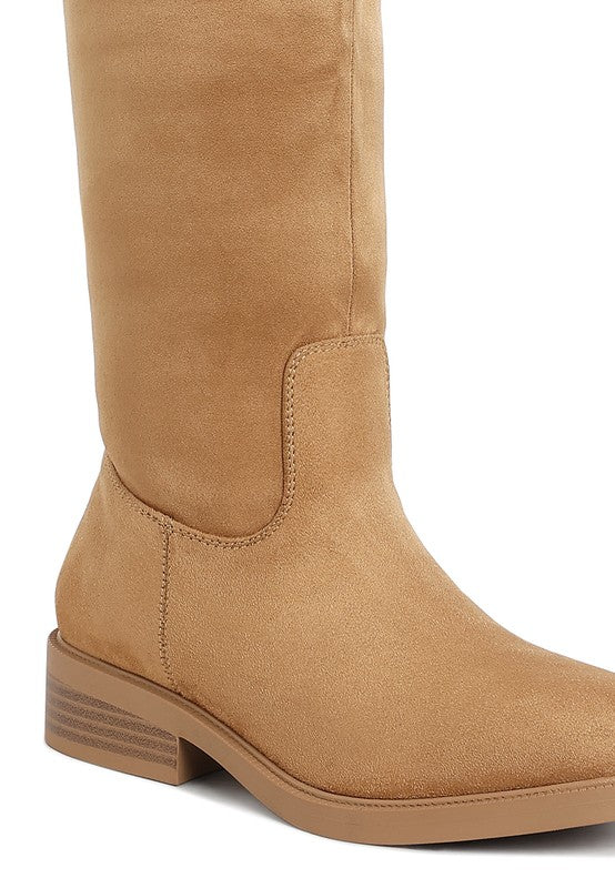 Round Toe Calf Boots