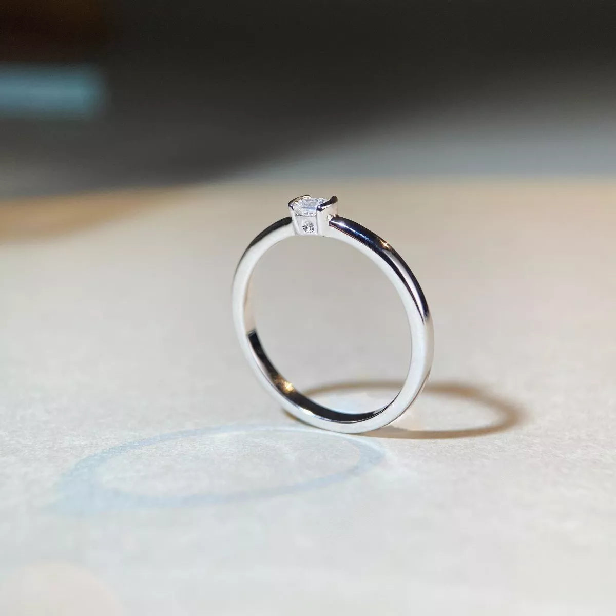 Sterling Silver Moissanite Ring in Silver - women's ring