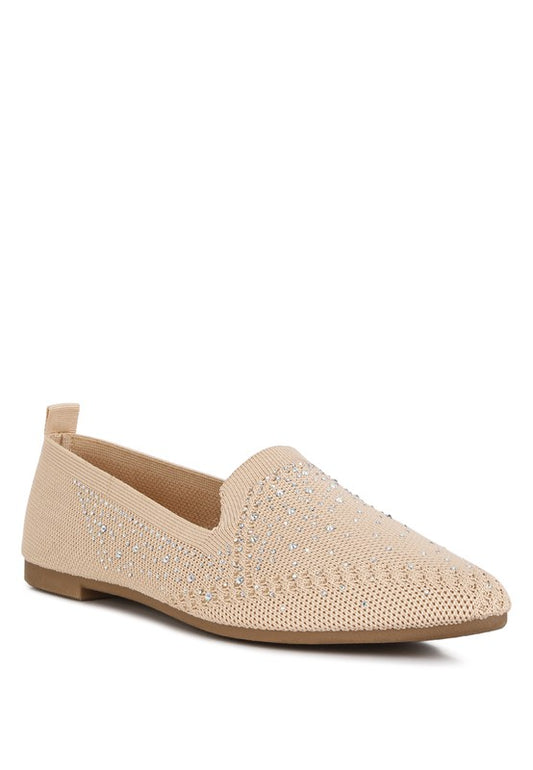 Canvas Rhinestone Loafers