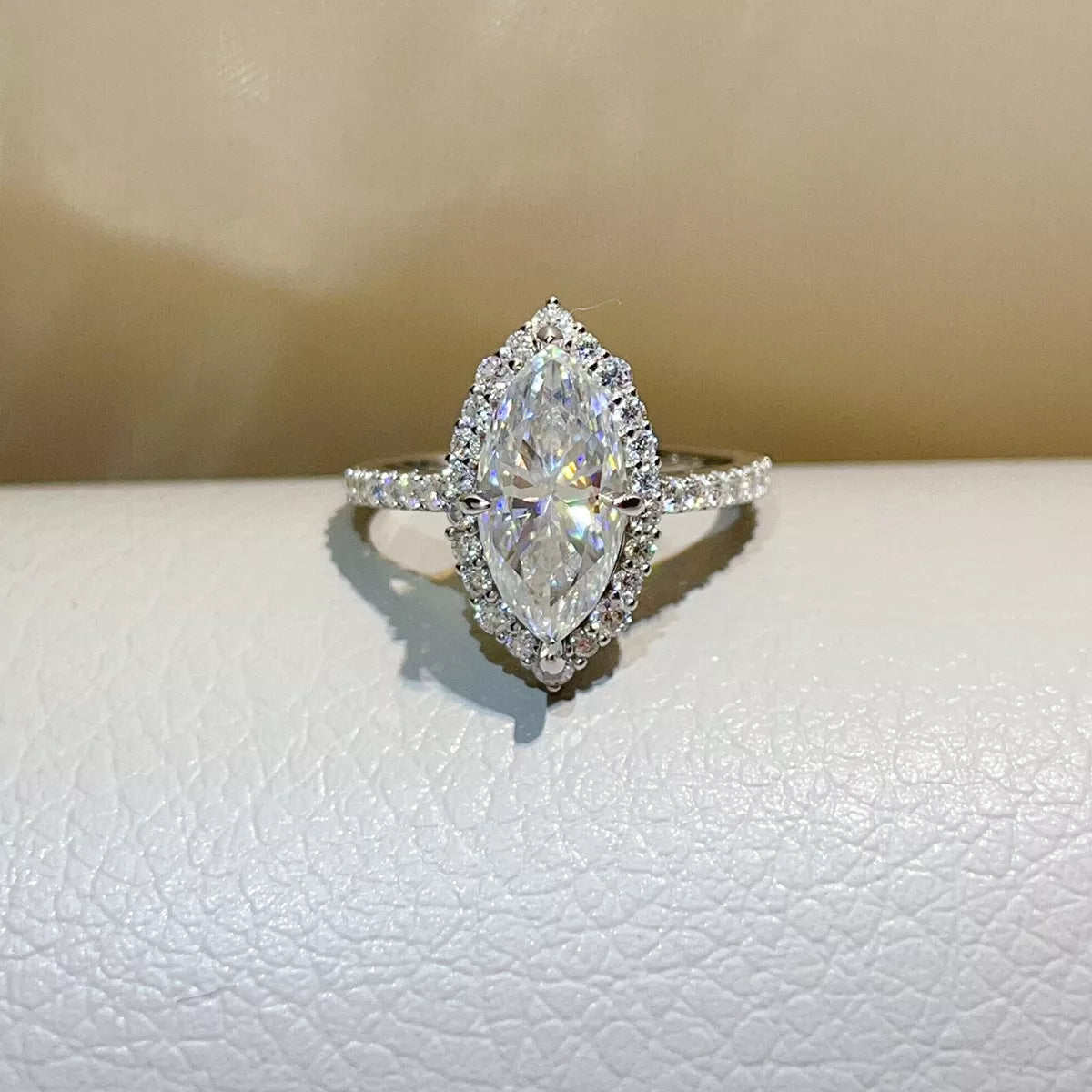 3 Carat Sterling Silver Moissanite Ring in Silver - women's ring