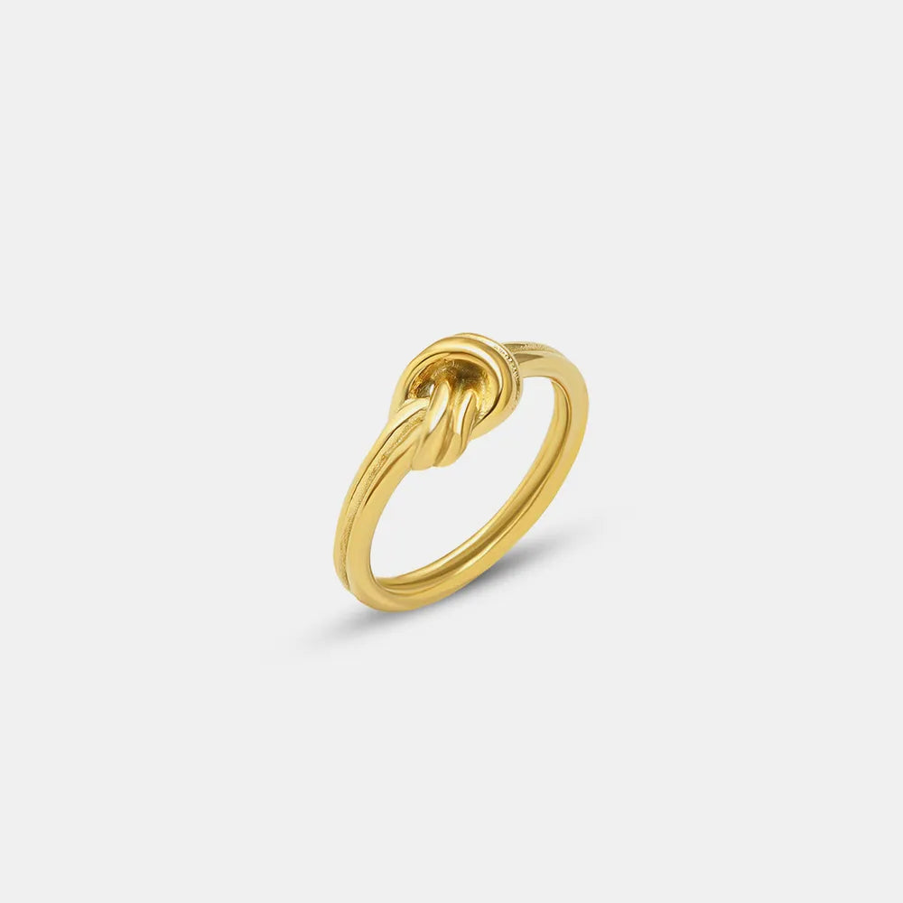 Titanium Steel Knot Ring in Gold - women's ring
