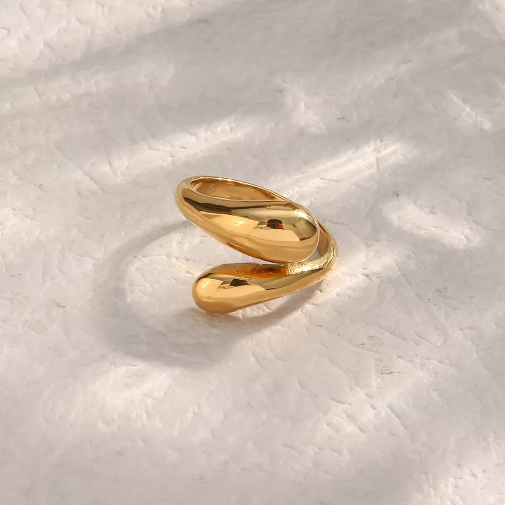 18K Gold-Plated Bypass Ring - alternate ring view