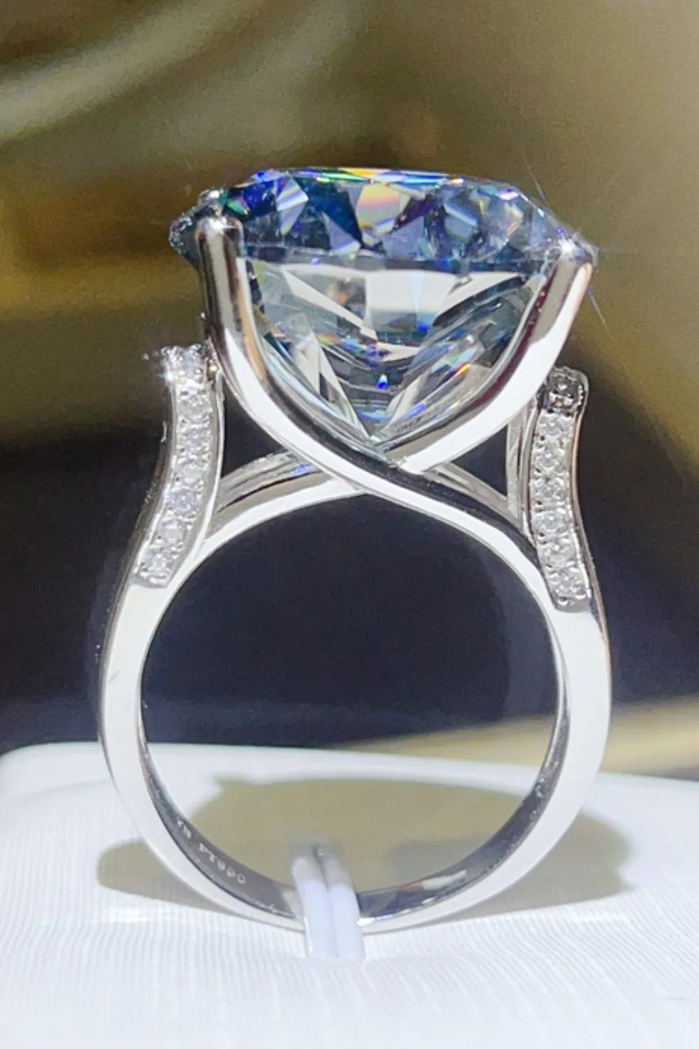 20 Carat Moissanite Sterling Silver Ring in Royal Blue - women's ring
