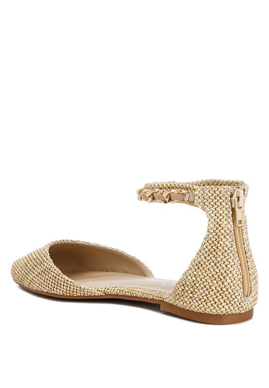 Raffia Chain Flat Sandals