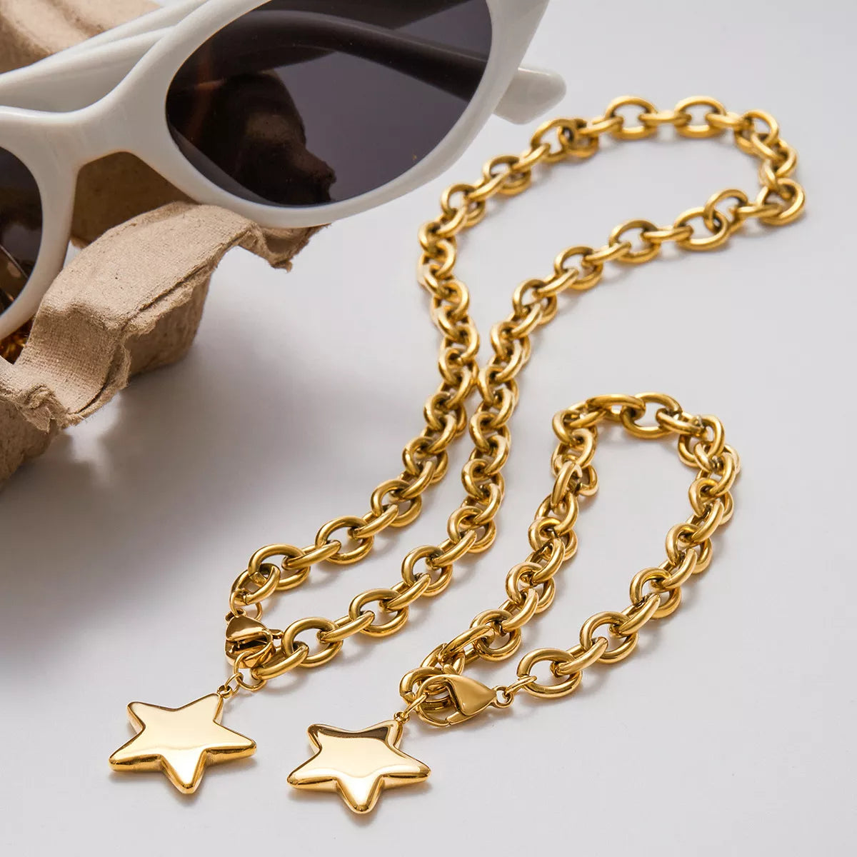 18K Gold-Plated Star Necklace - alternate necklace view