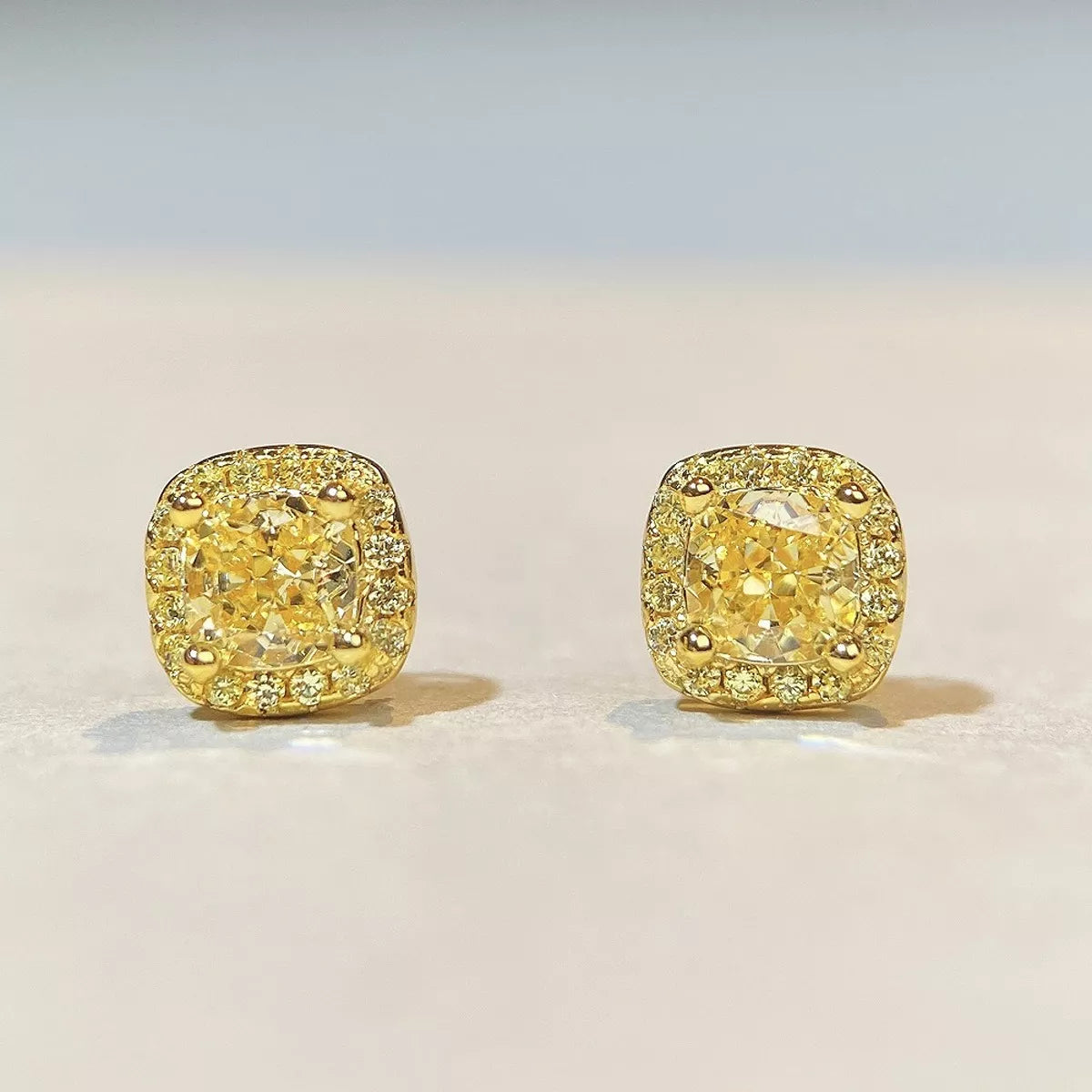 Sterling Silver Stud Earrings in Yellow - women's stud earrings