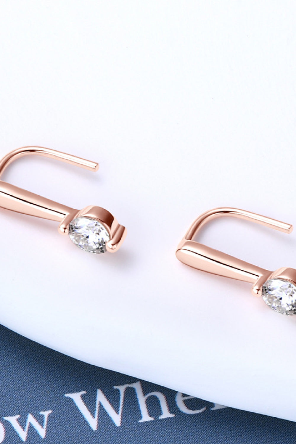 Moissanite Sterling Silver Earrings - alternate earring view