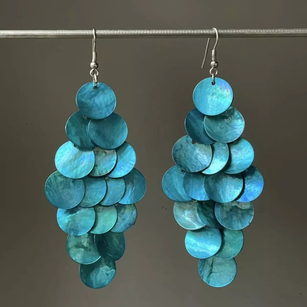Stainless Steel Shell Dangle Earrings in Multicolor 2 - women's dangle earrings