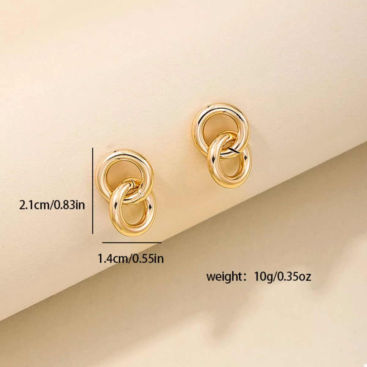 Interlocked Chain Link Stud Earrings - alternate earring view