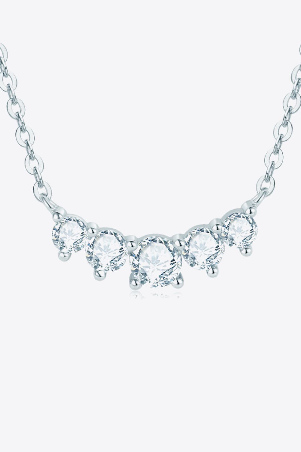 Moissanite Pendant Necklace - alternate necklace view
