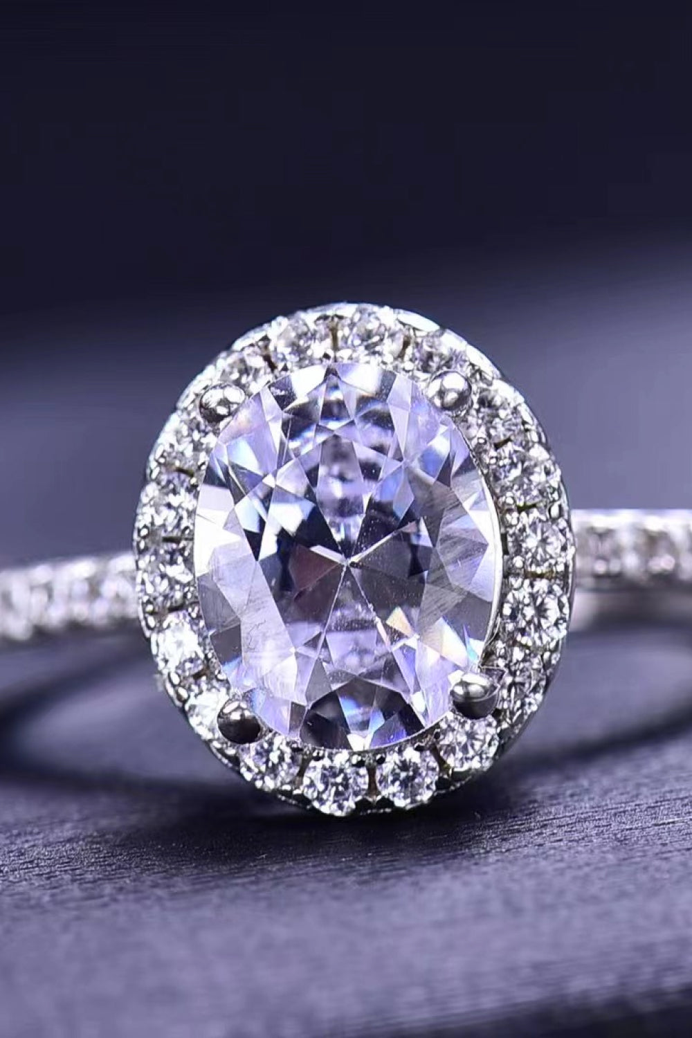 2 Carat Moissanite Platinum-Plated Ring in White - women's ring