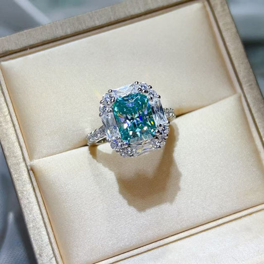 3 Carat Moissanite Sterling Silver Ring in Silver - women's ring