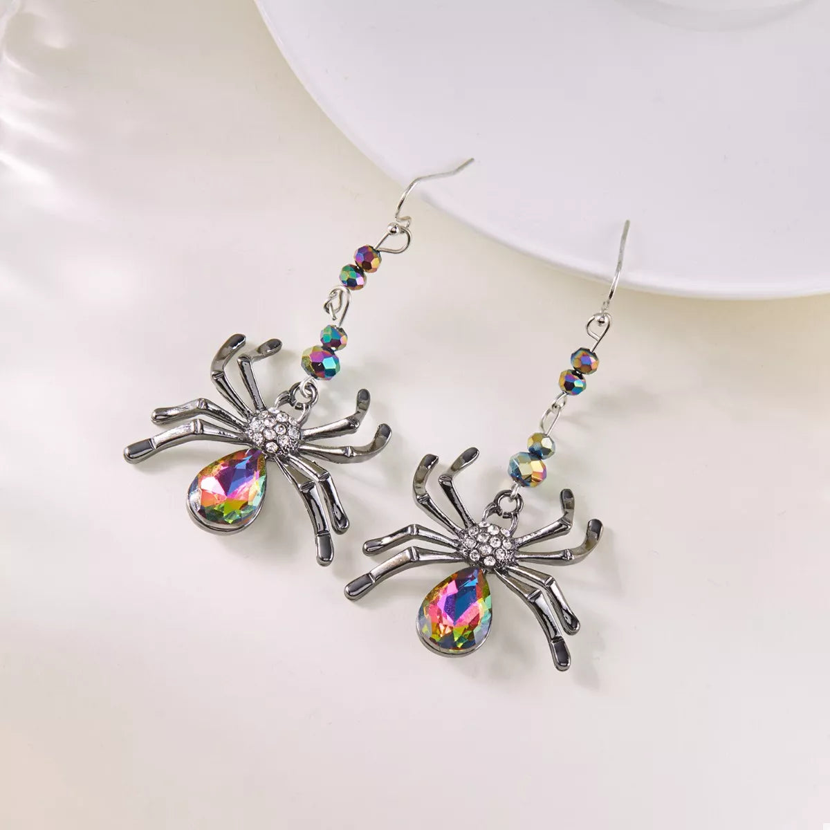 Halloween Spider Dangle Earrings - alternate earring view
