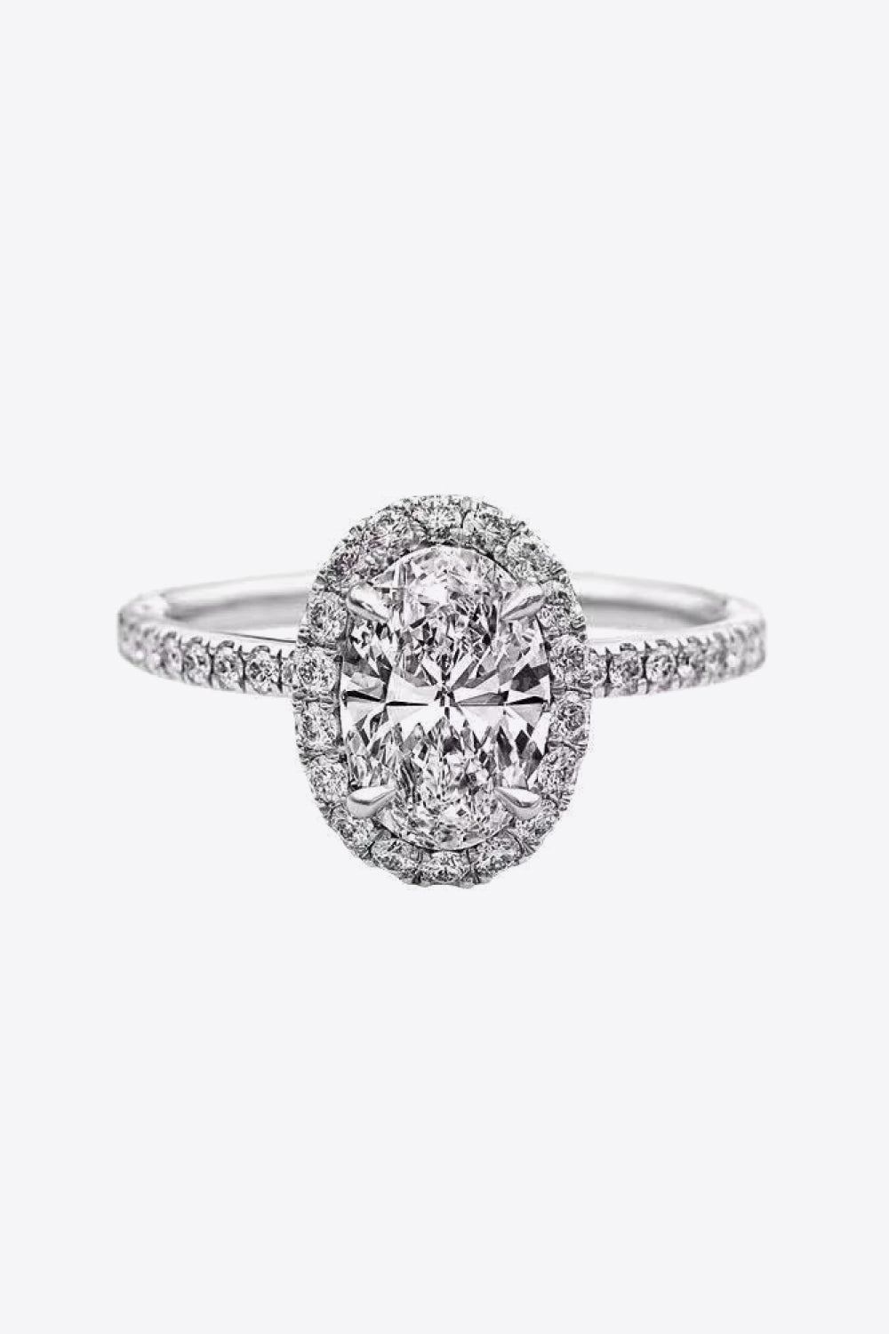 2 Carat Moissanite Platinum-Plated Ring in White - women's ring