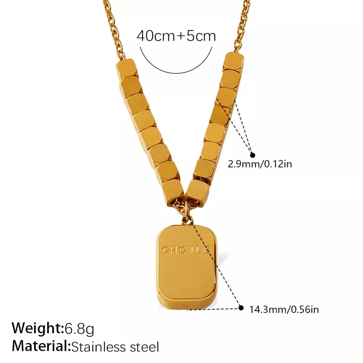 18K Gold-Plated Pendant Necklace - alternate necklace view
