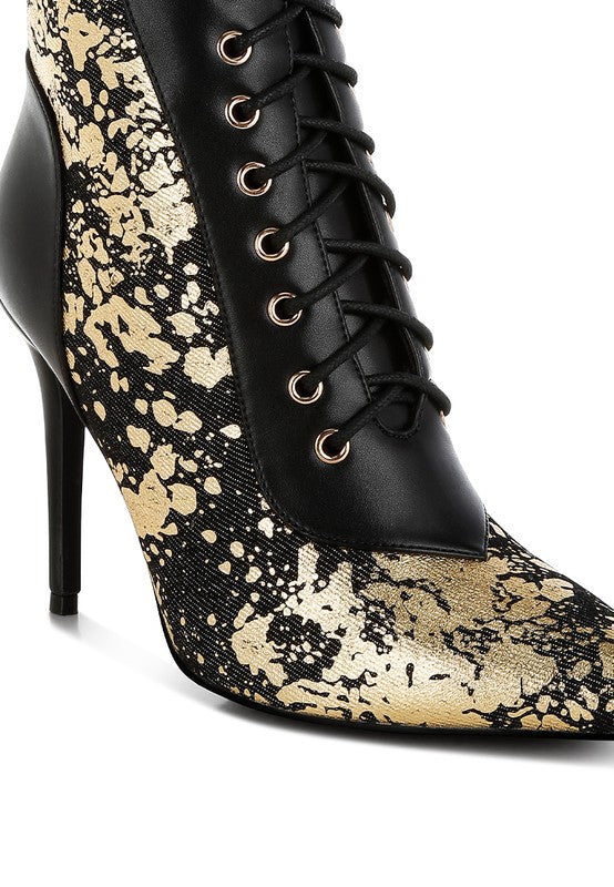 Abstract Pattern Ankle Boots